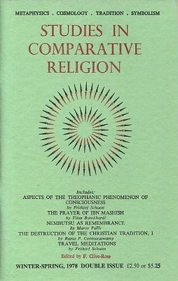 Item #10357 STUDIES IN COMPARATIVE RELIGION, VOL 12, NUMBERS 1 & 2. F. Clive-Ross