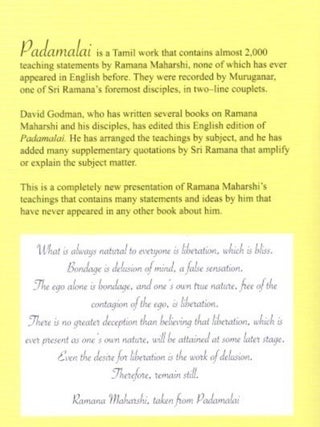 PADAMALAI: Teachings of Ramana recorded by Muruganar