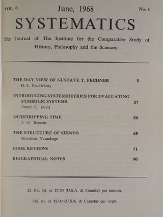 SYSTEMATICS: VOLUME 6: The Journal of the Institute for the Comparative Study of History, Philosophy and the Sciences