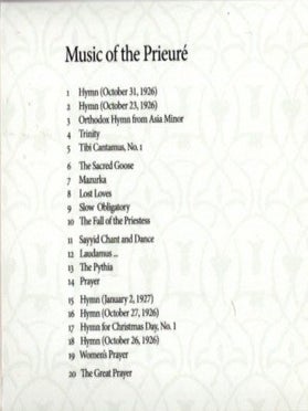 MUSIC OF THE PRIEURÉ:: Gurdjieff / de Hatrtmann