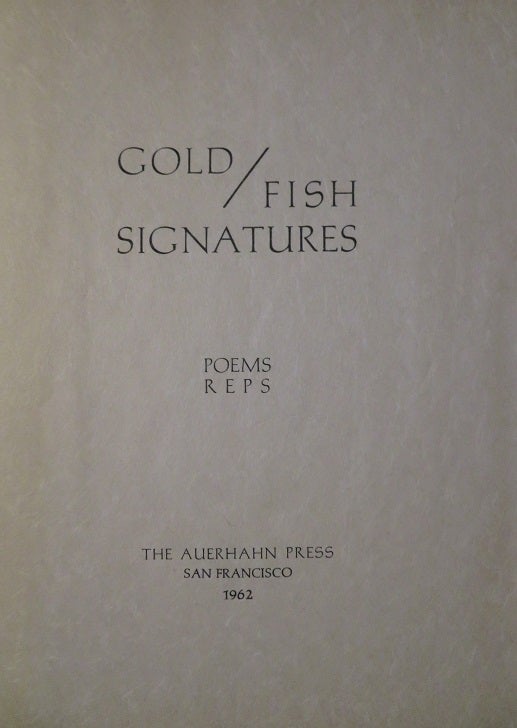 Item #15857 GOLD / FISH SIGNATURES. Paul Reps.