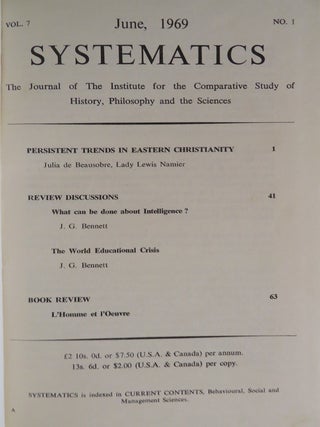 SYSTEMATICS: VOLUME 7: The Journal of the Institute for the Comparative Study of History, Philosophy and the Sciences