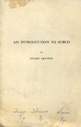 Item #17211 AN INTRODUCTION TO SUBUD. Stuart Grayson