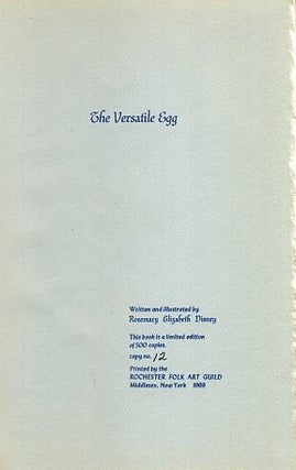 Item #17356 THE VERSATILE EGG. Rosemary Elizabeth Disney
