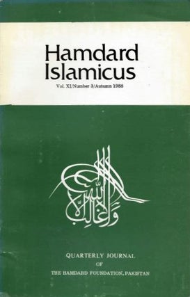 Item #18742 HAMDARD ISLAMICUS: VOL XI / NUMBER 3 / AUTUMN 1988. Hakim Mohammed Said