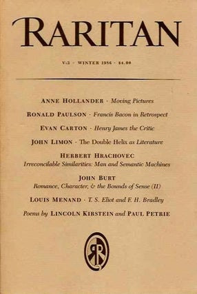 Item #19336 RARITAN: VOL. V, NO. 3, WINTER 1986: A Quarterly Review. Richard Poirier