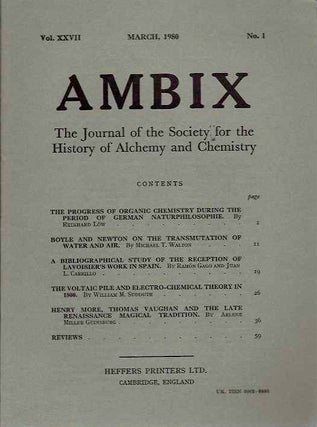 Item #19393 AMBIX, VOL. XXVII: The Journal of the Society for the Study of Alchemy and Early...