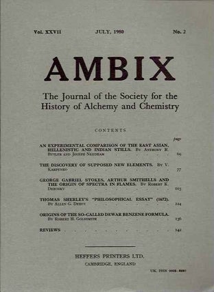 AMBIX, VOL. XXVII: The Journal of the Society for the Study of Alchemy and Early Chemistry