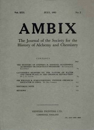 AMBIX, VOL. XXX: The Journal of the Society for the Study of Alchemy and Early Chemistry