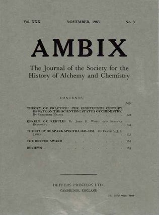 AMBIX, VOL. XXX: The Journal of the Society for the Study of Alchemy and Early Chemistry