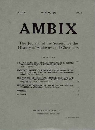 Item #19398 AMBIX, VOL. XXXI: The Journal of the Society for the Study of Alchemy and Early...