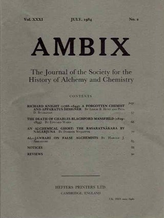 AMBIX, VOL. XXXI: The Journal of the Society for the Study of Alchemy and Early Chemistry