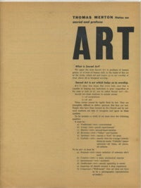Item #2025 NOTES ON SACRED AND PROFANE ART. Thomas Merton