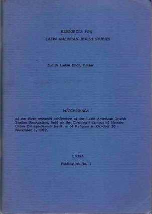 Item #20274 RESOURCES FOR LATIN AMERICAN JEWISH STUDIES. Judith Laikin Elkin