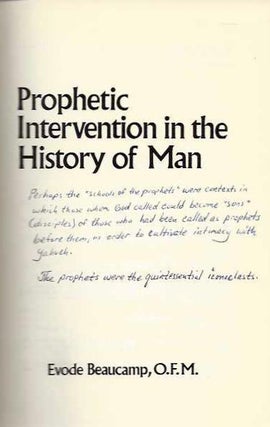 Item #20316 PROPHETIC INTERVENTION IN THE HISTORY OF MAN. Evode Beaucamp