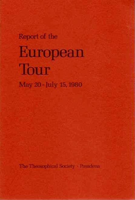 Item #20360 REPORT ON THE EUROPEAN TOUR MAY 20 - JULY 15, 1980. Grace F. Knoche.