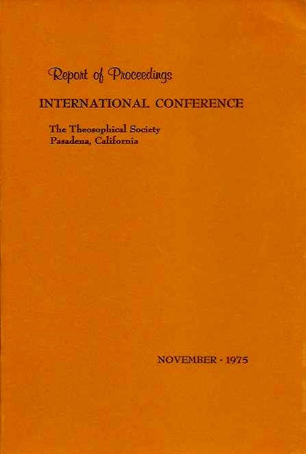 Item #20364 REPORT OF PROCEEDINGS: INTERNATIONAL CONFERENCE. Grace F. Knoche.