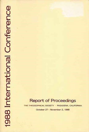 Item #20365 REPORT OF PROCEEDINGS: INTERNATIONAL CONFERENCE. Grace F. Knoche