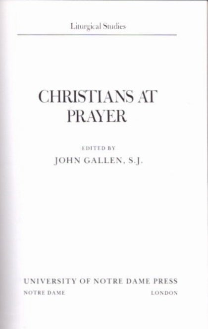 Item #20547 CHRISTIANS AT PRAYER. John Gallen.