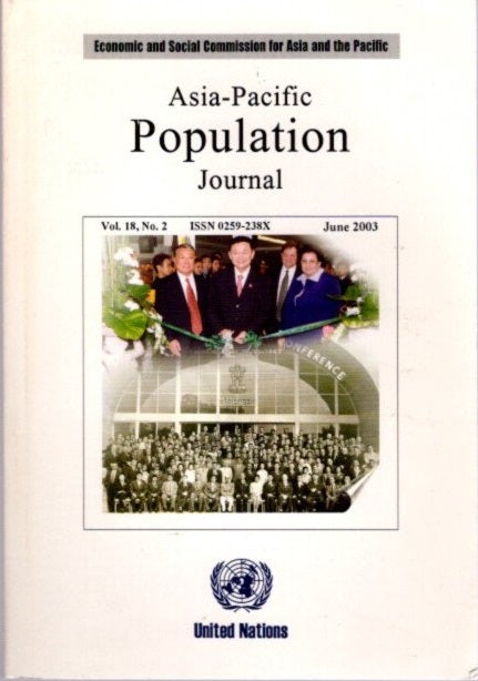 Item #20672 ASIA PACIFIC POPULATIONS JOURNAL, VOL. 18, NO. 2, JUNE 2003.