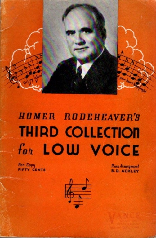 Item #20707 RODEHEAVER'S COLLECTION FOR LOW VOICE NO. 3. Homer Rodeheaver.