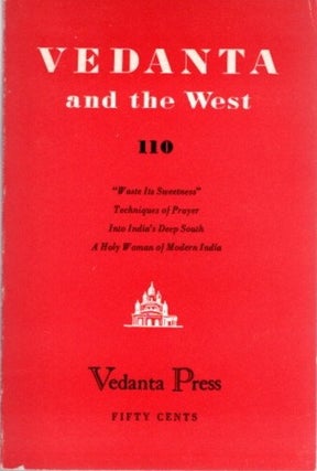 Item #22493 VEDANTA AND THE WEST 110. Swami Prabhavananada