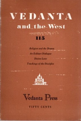 Item #22496 VEDANTA AND THE WEST 115. Swami Prabhavananada, Swami Vivekananda