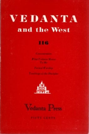Item #22497 VEDANTA AND THE WEST 116. Swami Prabhavananada, Swami Vivekananda