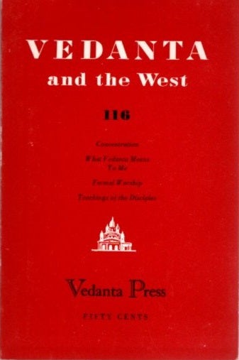 Item #22497 VEDANTA AND THE WEST 116. Swami Prabhavananada, Swami Vivekananda.