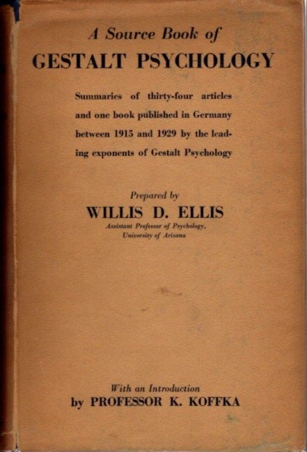 Item #22993 SOURCE BOOK OF GESTALT PSYCHOLOGY. Willis D. Ellis.