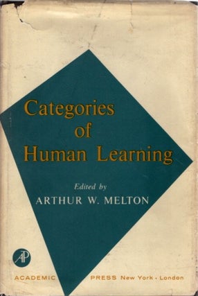 Item #23078 CATEGORIES OF HUMAN LEARNING. Arthur W. Melton