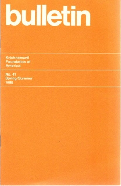 Item #23410 KRISHNAMURTI FOUNDATION BULLETIN. Krishnamurti.