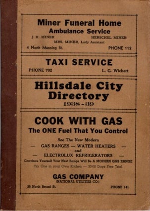 Item #23824 CITY DIRECTORY OF HILLSDALE, MICHIGAN FOR 1939. C. A. Bacon