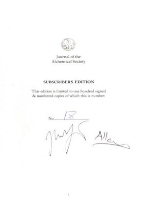 JOURNAL OF THE ALCHEMICAL SOCIETY 1913 - 1915.