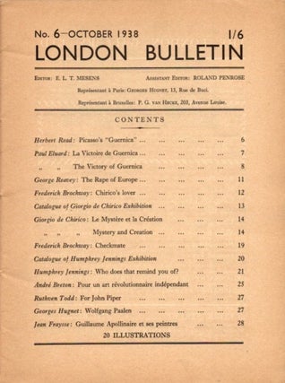 LONDON BUTTETIN NO 6, OCTOBER 1938.