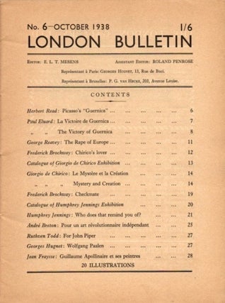 LONDON BUTTETIN NO 6, OCTOBER 1938.