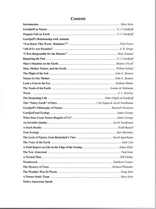 NATURE: GIR VOL XIV, NO. 1: Gurdjieff International Review