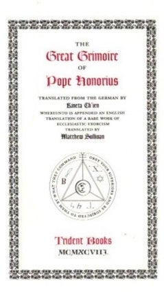 THE GRIMOIRE OF POPE HONORIUS.