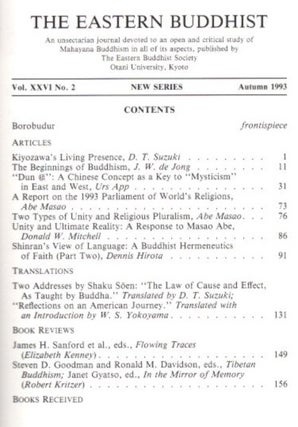 THE EASTERN BUDDHIST: NEW SERIES, VOL. XXVI, NO. 2, NEW SERIES.