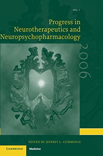 Item #27261 PROGRESS IN NEUROTHERAPEUTICS AND NEUROPSYCHOPHARMACOLOGY: VOLUME 1. Jeffrey L. Cummings.