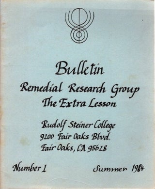 Item #27760 BULLETIN: REMEDIAL RESEARCH GROUP: NUMBER 1: The Extra Lesson. Mary Ellen Willby,...