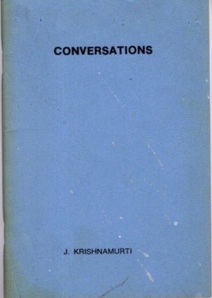 Item #28277 CONVERSATIONS. J. Krishnamurti