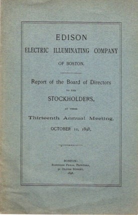 Item #28656 REPORT OF THE BOARD OF DIRECTORS TO THE STOCKHOLDERS AT THEIR THIRTEENTH ANNUAL...