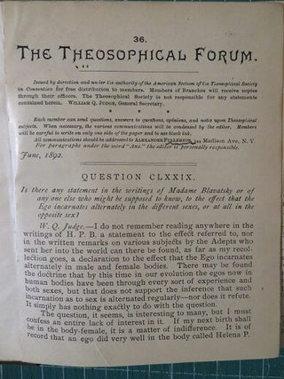 THE THEOSOPHICAL FORUM.