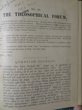 THE THEOSOPHICAL FORUM.