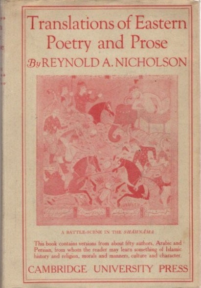Item #28762 TRANSLATIONS OF EASTER POETRY AND PROSE. R. A. Nicholson.