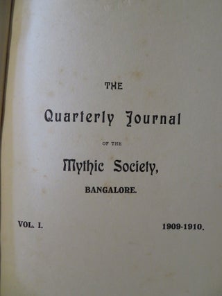 THE QUARTERLY JOURNAL OF THE MYTHIC SOCIETY: Vols. I and II