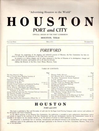 HOUSTON: PORT AND CITY: Volume Nine, Number One, May, 1931