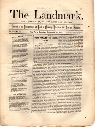 Item #29073 THE LANDMARK: Vol. 5 - No. 11. Stephen Paul Sheffield, Mary Howitt, Abigail Allyn