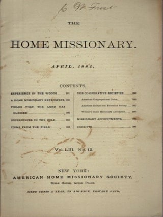 THE HOME MISSIONARY: Vol. LIII